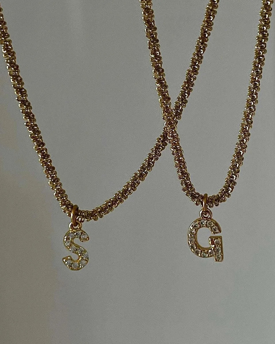 Initial necklace with zircon