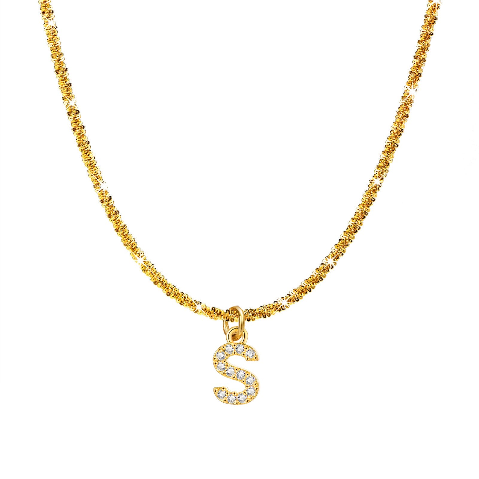 Initial necklace with zircon