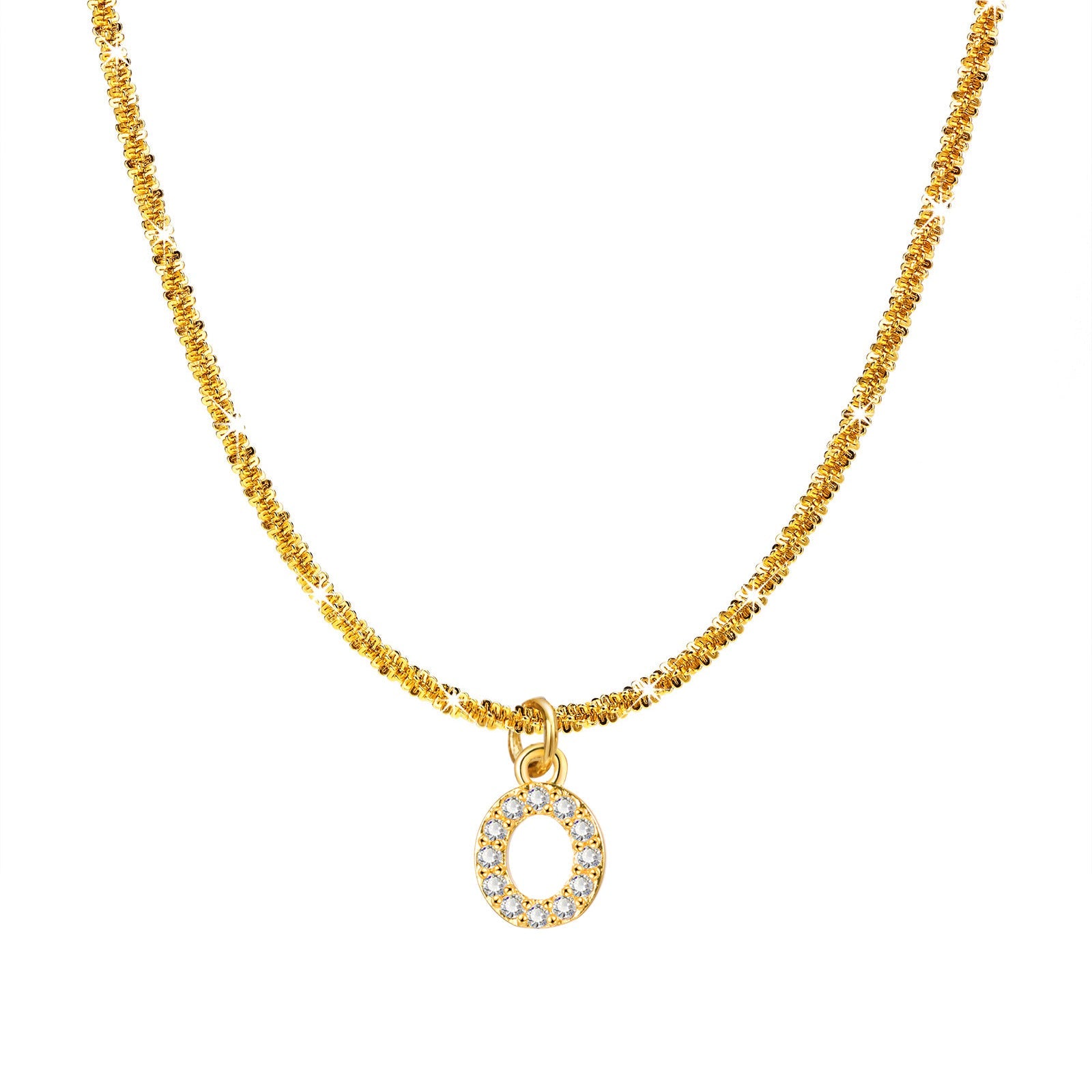 Initial necklace with zircon